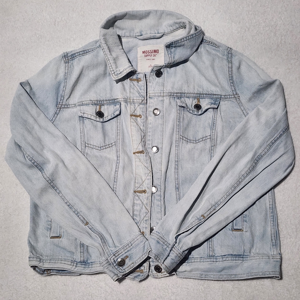 Mossimo Supply Co. Light Blue Denim Jean Jacket XL Button Collared Pockets